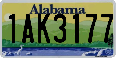 AL license plate 1AK3177