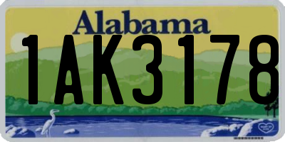 AL license plate 1AK3178