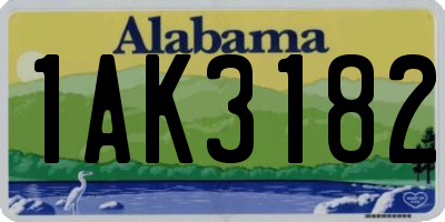 AL license plate 1AK3182