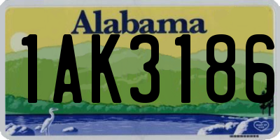 AL license plate 1AK3186