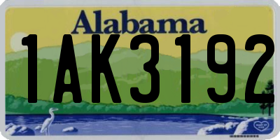 AL license plate 1AK3192