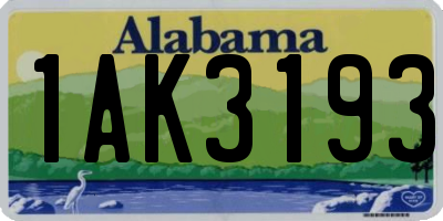 AL license plate 1AK3193