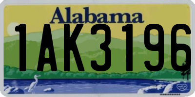 AL license plate 1AK3196