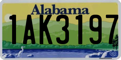 AL license plate 1AK3197