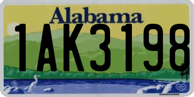 AL license plate 1AK3198