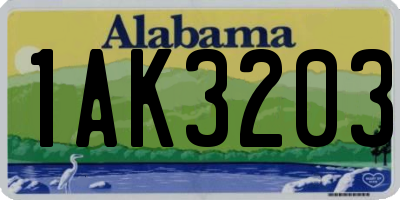 AL license plate 1AK3203