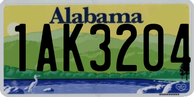 AL license plate 1AK3204