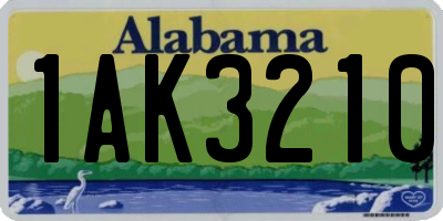 AL license plate 1AK3210