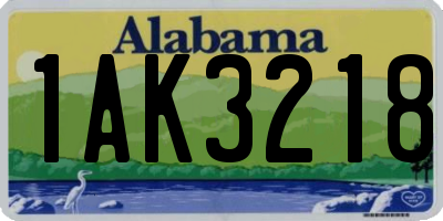 AL license plate 1AK3218