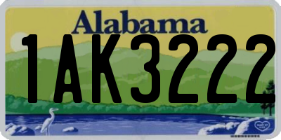 AL license plate 1AK3222
