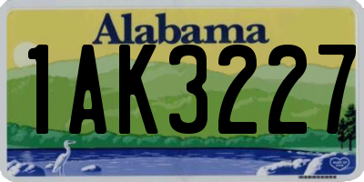 AL license plate 1AK3227