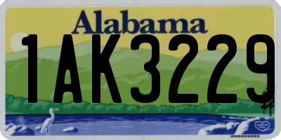 AL license plate 1AK3229