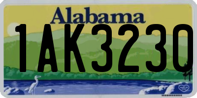 AL license plate 1AK3230