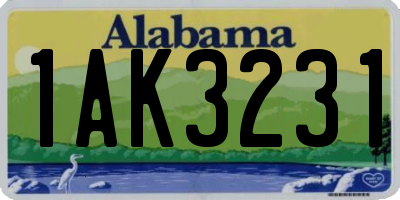 AL license plate 1AK3231