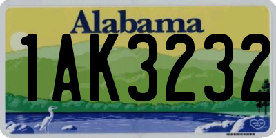 AL license plate 1AK3232