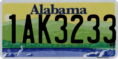 AL license plate 1AK3233