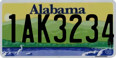 AL license plate 1AK3234