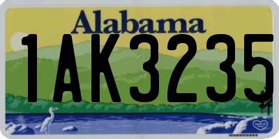 AL license plate 1AK3235