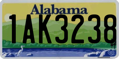 AL license plate 1AK3238