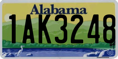 AL license plate 1AK3248