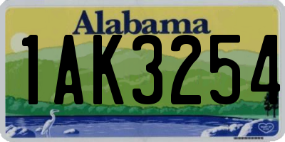 AL license plate 1AK3254