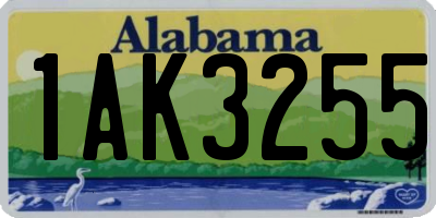 AL license plate 1AK3255