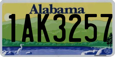AL license plate 1AK3257