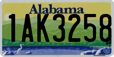 AL license plate 1AK3258