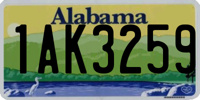 AL license plate 1AK3259
