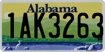 AL license plate 1AK3263
