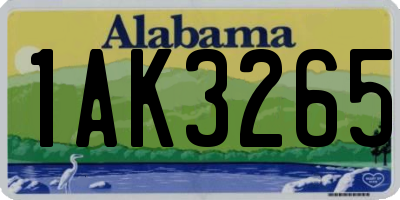 AL license plate 1AK3265