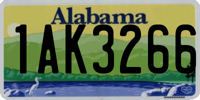 AL license plate 1AK3266