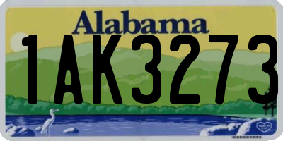 AL license plate 1AK3273