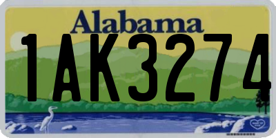 AL license plate 1AK3274