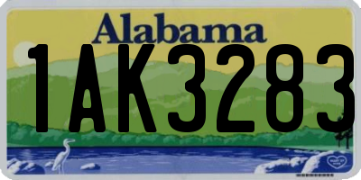 AL license plate 1AK3283