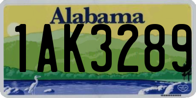 AL license plate 1AK3289