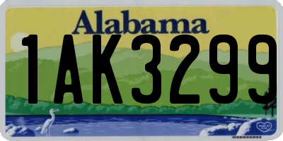 AL license plate 1AK3299