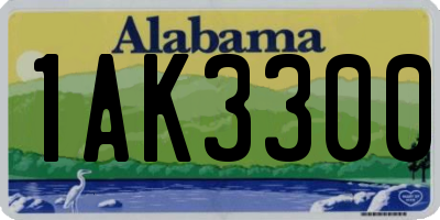 AL license plate 1AK3300