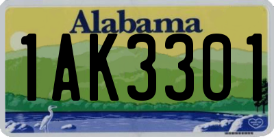 AL license plate 1AK3301