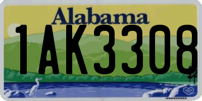 AL license plate 1AK3308