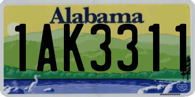 AL license plate 1AK3311
