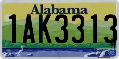 AL license plate 1AK3313