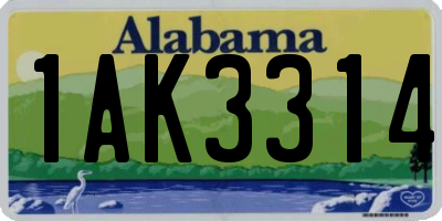AL license plate 1AK3314