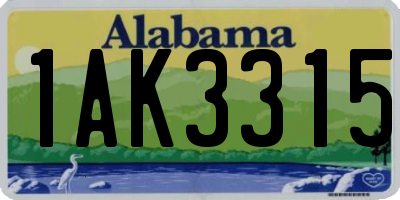 AL license plate 1AK3315