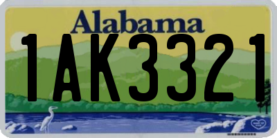 AL license plate 1AK3321