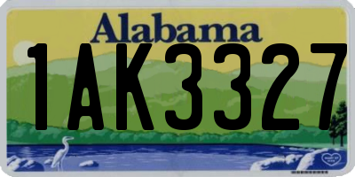AL license plate 1AK3327