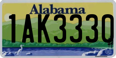 AL license plate 1AK3330