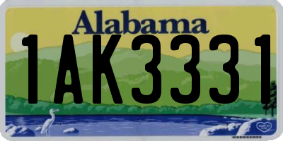 AL license plate 1AK3331