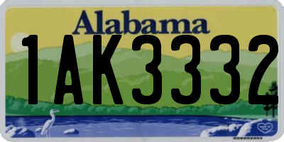 AL license plate 1AK3332