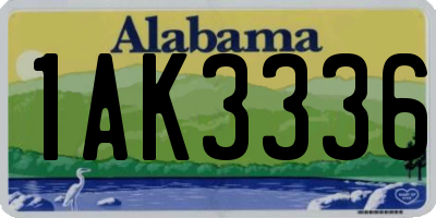 AL license plate 1AK3336